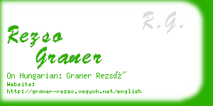 rezso graner business card